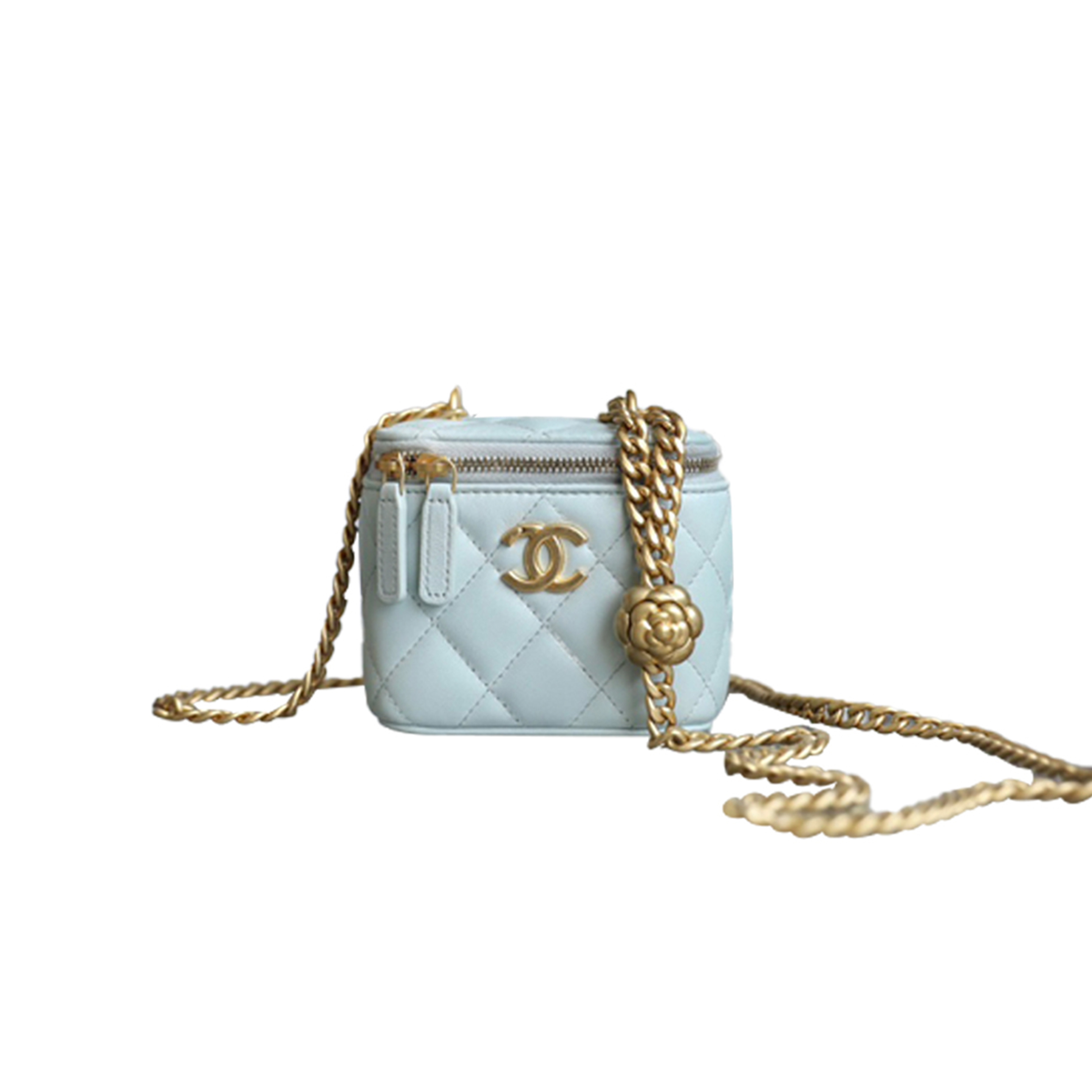 CHANEL MASTER CAMELLIA ADJUSTABLE BUCKLE BOX BAG (11*8.5*7cm) 